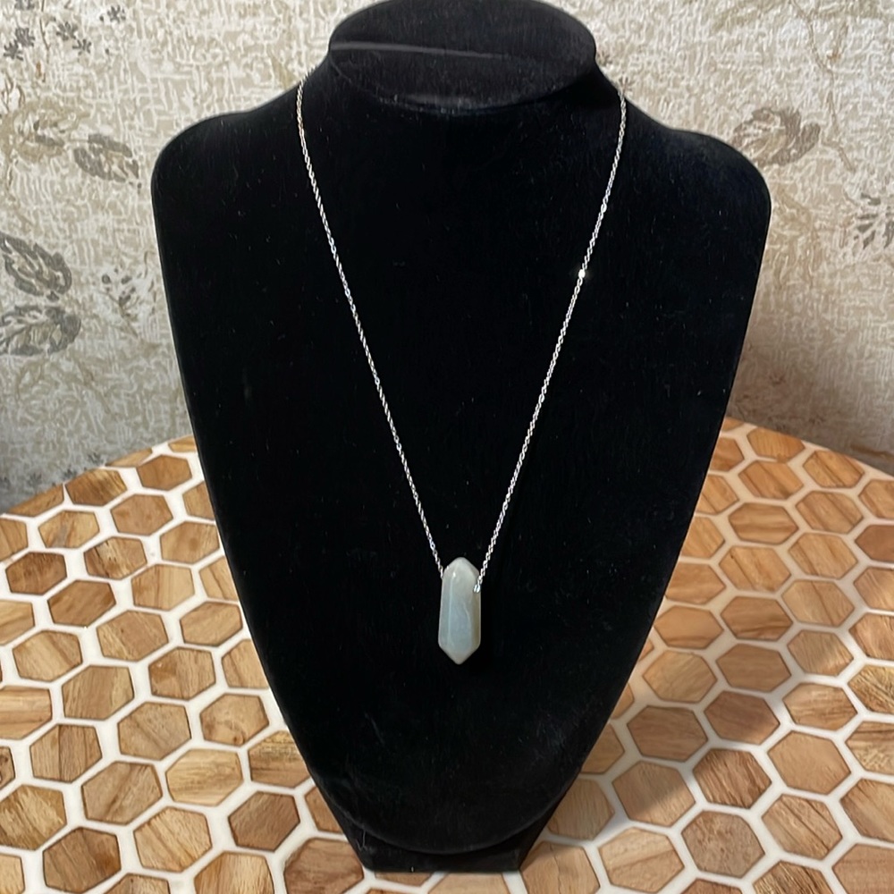 Amazonite Double Pointed Pendant Necklace Natural Crystal Healing Stone